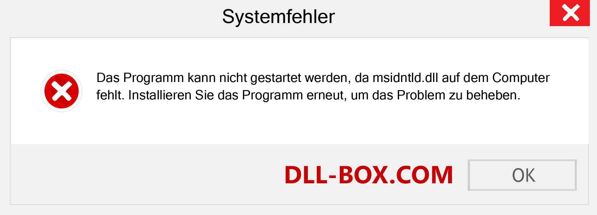 msidntld.dll-Datei fehlt?. Download für Windows 7, 8, 10 - Fix msidntld dll Missing Error unter Windows, Fotos, Bildern